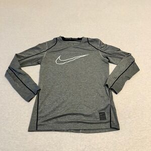 Nike Pro Dri-FIT Kids Long Sleeve Compression Shirt Heather Grey Medium M